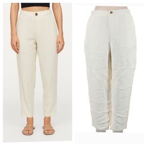 H by Halston Off White Linen Blend Pants
